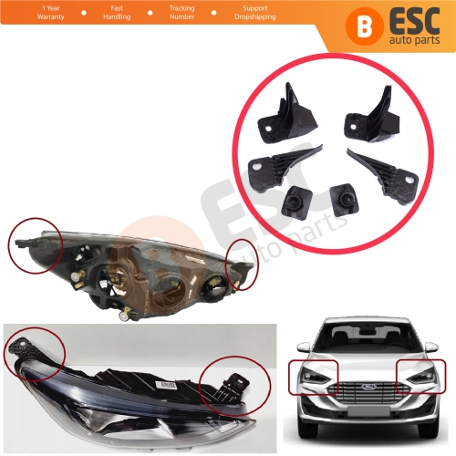 Headlight Holder Mount Repair Bracket Tab Set Right Left Side for Ford Focus MK4 C519 HN HM HP 2018-On JX7B13W030CE JX7B13W029CE