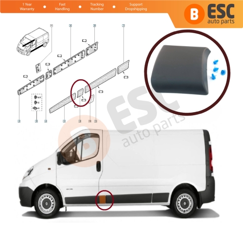 Left Side Door Moulding Middle Panel Central Trim 93852553 for Renault Trafic MK2 Vivaro PriMastar