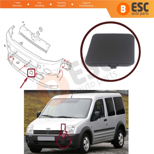 Front Bumper Tow Hook Eye Cover Cap Left 4447727 for Ford Transit Tourneo Connect 2002-2006