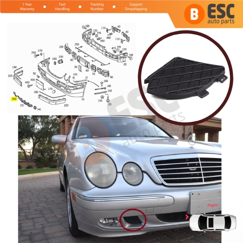 Front Bumper Lower Grille Cover Right A2108850253 for Mercedes E W210 E320 E430 E55 AMG 1999-2003