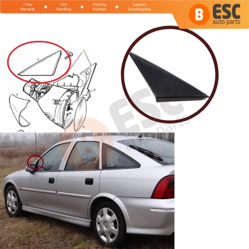 Front Left Door Outer Corner Triangle Molding Cover 90545855 for Vauxhall Opel Vectra B 1995-2002