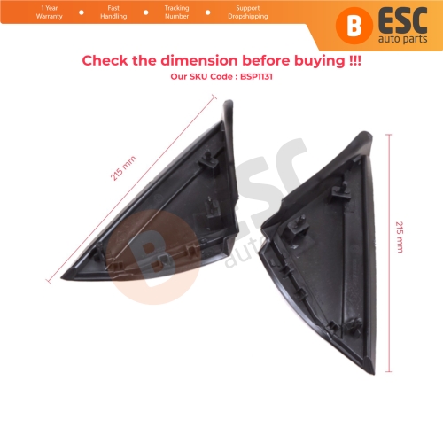 Side View Mirror Triangle Fender Corner Trim Cover Set for Renault Megane MK4 2016-On 638752672R 638744983R