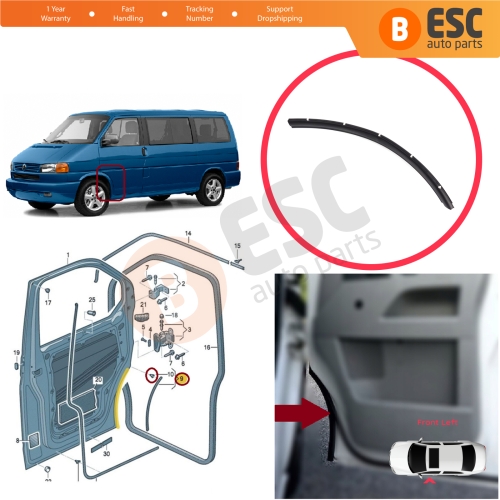 Front Left Door Inner Fender Arch Seal for VW Transporter T5 T6 T6.1 Caravelle Multivan 7H0837565