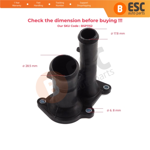 Thermostat Housing Coolant Flange Pipe for Ford Fusion Focus C-Max Fiesta Mondeo B-Max Ecosport 1707050 2S6G9K478BD