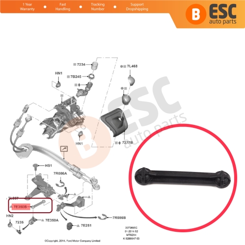 6 Speed ​​Gear Shift Lever Linkage Repair Rod Link for Ford Transit V184 V347 2000-2014 2.4 2.2 TDCi TDI MT82 1388048