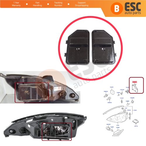 Headlight Rear Bulb Cover Cap Set Left Right for Ford Focus MK1 MK1.5 DAW DBW DFW DNW  2001-2005 Facelift 1334939 1334938