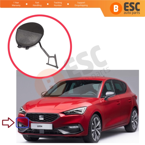 Front Bumper Tow Hitch Eye Hook Cover Cap for Seat Leon MK4 KL8 KL1 KLG 2020-On HB Sportstourer 5FA807241