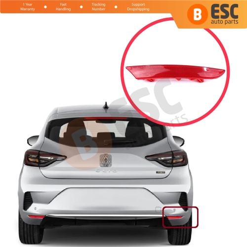 Rear Right Side Bumper Reflex Reflector for Renault Clio MK5 BF B7 2019-On 265602442R