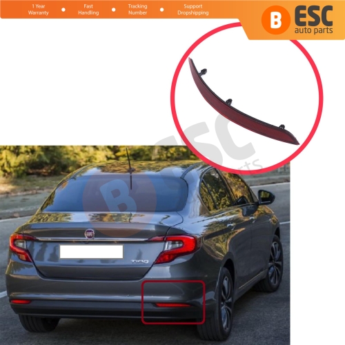 Rear Right Side Bumper Reflex Reflector for Fiat Tipo MK2 356 357 Egea 2015-On 4-Door Sedan 51998149