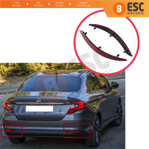 Rear Right Left Side Bumper Reflex Reflector for Fiat Tipo MK2 356 357 Egea 2015-On 4-Door Sedan 51998151 51998149