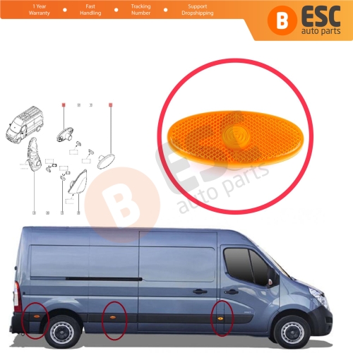 Side Flasher Indicator Repeater Lamp Signal Amber for Renault Master MK3 Opel Movano B NV400 X62 261B00001R 