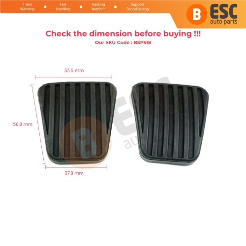 2 Pieces Clutch Brake Pedal Rubber 560808 for Opel Vauxhall Corsa Vectra A B Kadett Tigra Astra F Ascona Calibra Combo