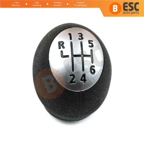 6 Speed Shift Gear Stick Knob 328650024R Chrome Black For Renault Dacia Nissan Opel