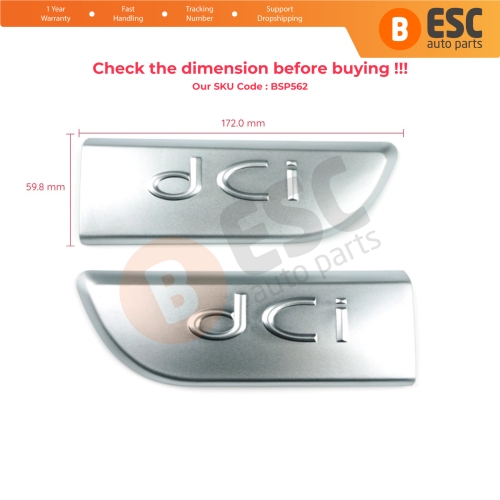 2 Pieces Chrome DCI Badge Emblem 8200717150 Left Right For Renault Megane MK2 Scenic MK2