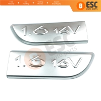 2 Pieces Chrome 1.6 16V Badge Emblem 8200209130 Left and Right For Renault Megane MK2 Scenic MK2