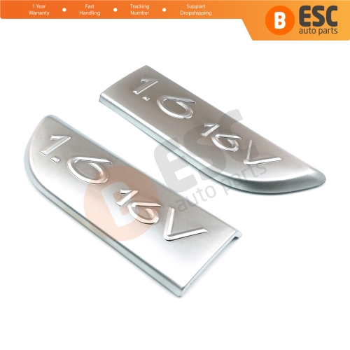 2 Pieces Chrome 1.6 16V Badge Emblem 8200209130 Left and Right For Renault Megane MK2 Scenic MK2