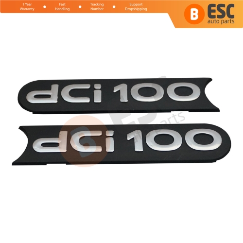 2 Pieces Black dci 100 Badge Monogram Emblem for Renault Master