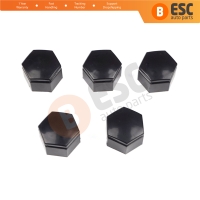 5 Pieces Car Wheel Bolt Screw Cover 1008208 Black Plastic Cap for Vauxhall Opel GM 21.40 mm* 22 mm