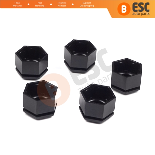 5 Pieces Car Wheel Bolt Screw Cover 1008208 Black Plastic Cap for Vauxhall Opel GM 21.40 mm* 22 mm