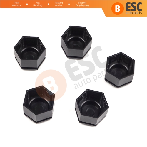 5 Pieces Car Wheel Bolt Screw Cover 1008208 Black Plastic Cap for Vauxhall Opel GM 21.40 mm* 22 mm