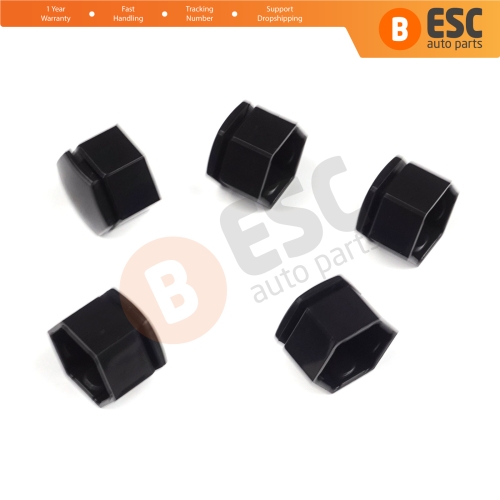 5 Pieces Car Wheel Bolt Screw Cover 1008208 Black Plastic Cap for Vauxhall Opel GM 21.40 mm* 22 mm