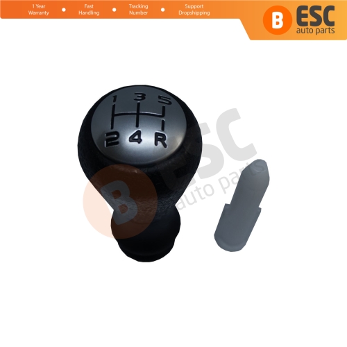 5 Speed Gear Shift Stick Knob Adapter 2403AP Black Chrome For Peugeot 106 206 306 406