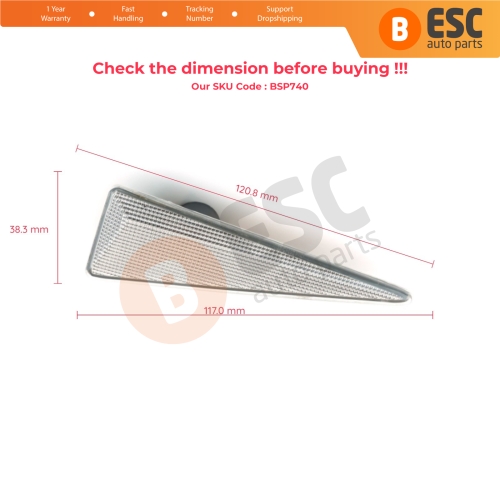 White Side Indicator Repeater Lamp Right 8200027151 for Renault