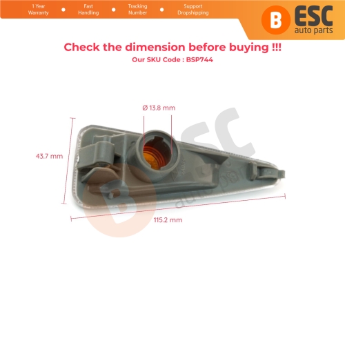 Side Indicator Lamp 8200602763 Left for Renault Sandero Symbol Thalia 2