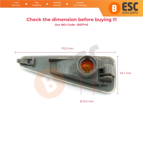 Side Indicator Lamp 8200602765 Right for Renault Sandero Symbol Thalia 2