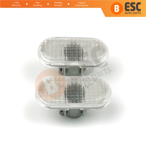 2 Pcs Side Indicator Lamp White 8200257884 for Renault Clio 2