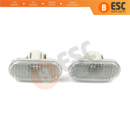 2 Pcs Side Indicator Lamp White 8200257884 for Renault Clio 2