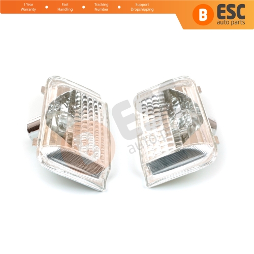 2 Pcs Side Door Wing Mirror Indicator Lamp White Lens R+L 71748253 71748252 for Fiat Peugeot Citroen MK3