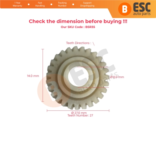 Sunroof Drive Motor Gear Cog for Citroen C3 MK1 Toyota Avensis MK1