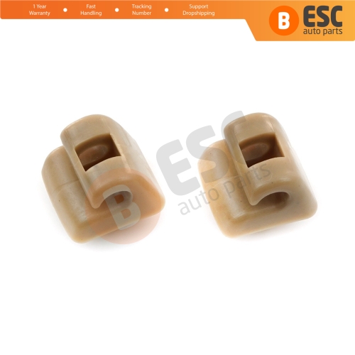 2 Pieces Sunvisor Sunshade Retainer for Mercedes E Class W123 W124 W126 W140 W201 Tan Color