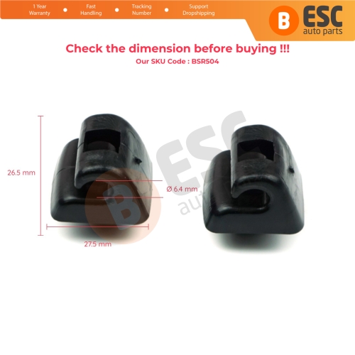 2 Pieces Sunvisor Sunshade Retainer for Mercedes E Class W123 W124 W126 W140 W201 Black Color