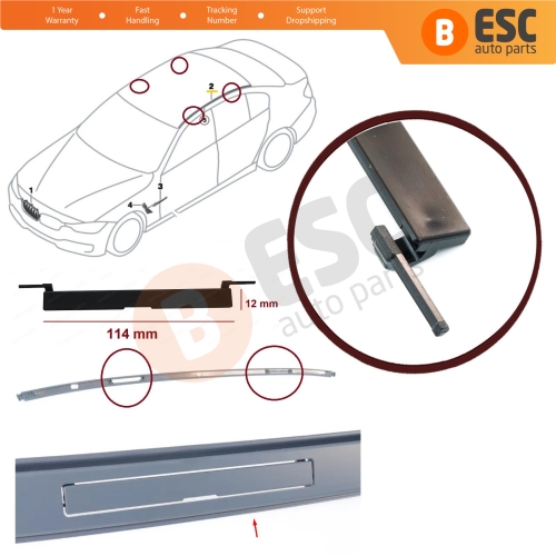 Roof Rack Port Cover Trim 51137312617 for BMW 3 F30 F31 F34 F35 Dimensions: 114*12 mm