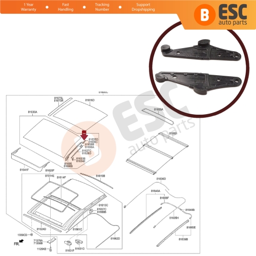 Sunroof Glass Tilt Lever Plastic 81635A5000 for Hyundai i30 Elantra GT Freelander 2 L359 Qashqai Modus Grand Modus