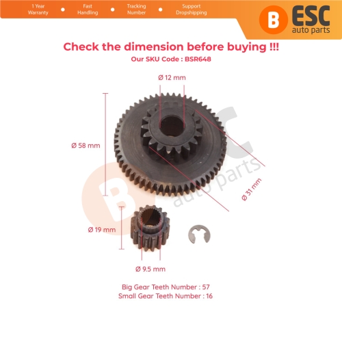 Convertible Top Roof Cover Motor Repair Gear Set 67618360002 For BMW 3 Series E30 E36 E46 1992-1999