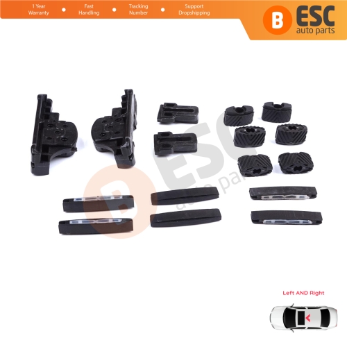 MySky Panoramic Roof Sunroof Slideway Ceiling Bracket 16 Pieces Set for Jeep Renegade BU B1 BV 2014-On SUV Van 77368445 46 