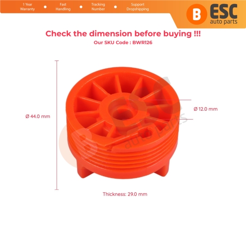 Window Regulator Wheel for Citroen Renault Rover 75 Peugeot 307