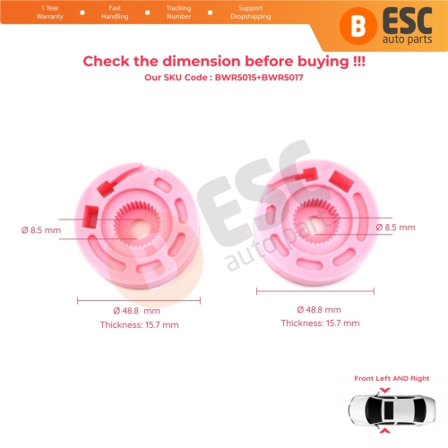 Window Regulator Repair Wheel Pulley Set Front 824802R020 813102R030 for Hyundai I30 FD MK1 4/5 Door