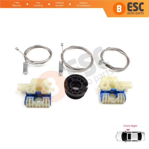 Window Regulator Repair Kit Front Right for VW Golf MK6 A6 5K 5K1 AJ5 Variant 2008-20014 5-Door 5K0837462