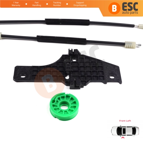 Power Window Regulator Repair Set Front Left Door for Peugeot 307 3A/C 3E 3H 2001-2008 4/5 Door 9634456980