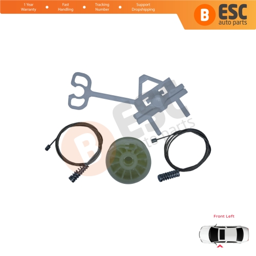 Window Regulator Repair Kit Front Left for Fiat Abarth Punto Grande Evo MK3 199 2005-2024 3/5-Door 51723316