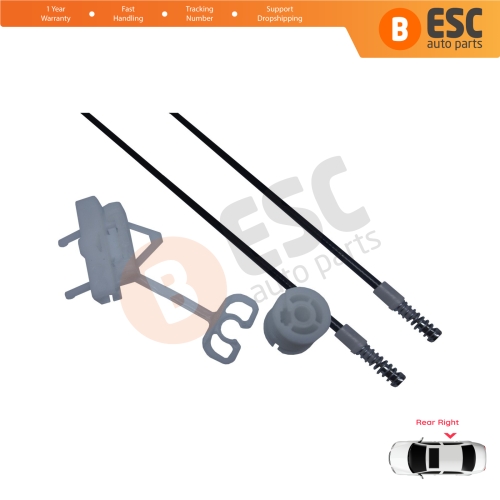 Manual Window Regulator Repair Kit Rear Right for Fiat Abarth Punto Grande Evo MK3 199 2005-2024 51723323