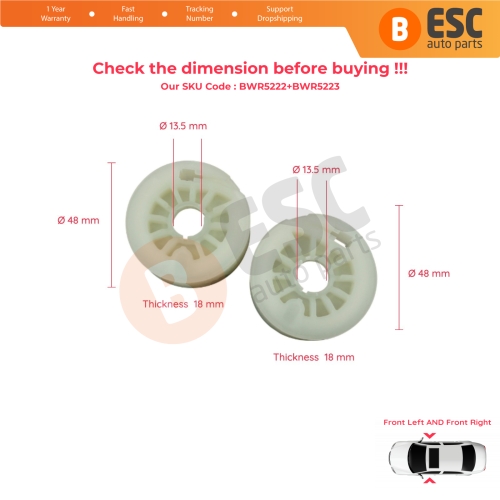 Window Regulator Repair Wheel Front 824813K001 824713K001 for Hyundai Elantra 4 Sonata 5