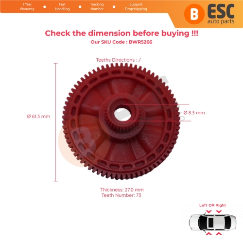 Window Regulator Motor Inner Gear for Hyundai Elantra Sonata