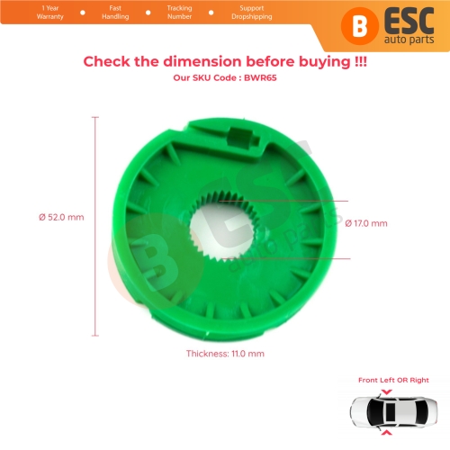 Window Regulator Repair Wheel Pulley 7D0959801 Front Left or Right Door for VW Transporter T4 1990-2004