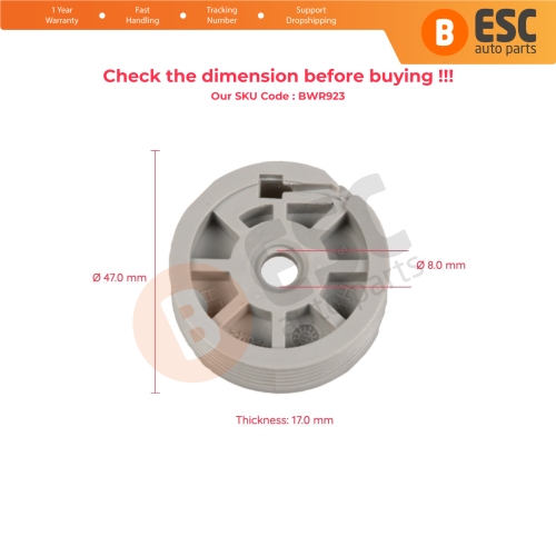 Window Regulator Wheel Front Left For Fiat Fiorino