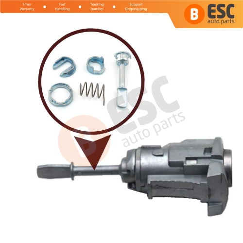 Front Door Lock Barrel Repair Kit 3B0837167 51.5 mm for Seat Leon MK1 1M 1999-2005